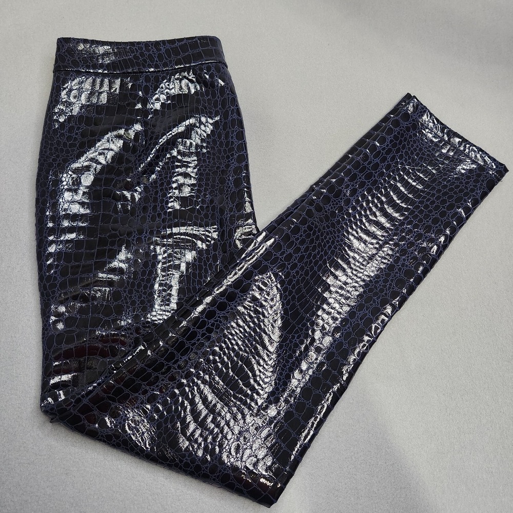 Jenniferle Pants Women's XL 32x30 Black Blue Croc Reptile Kylie Jenner Celebrity - Picture 6 of 15